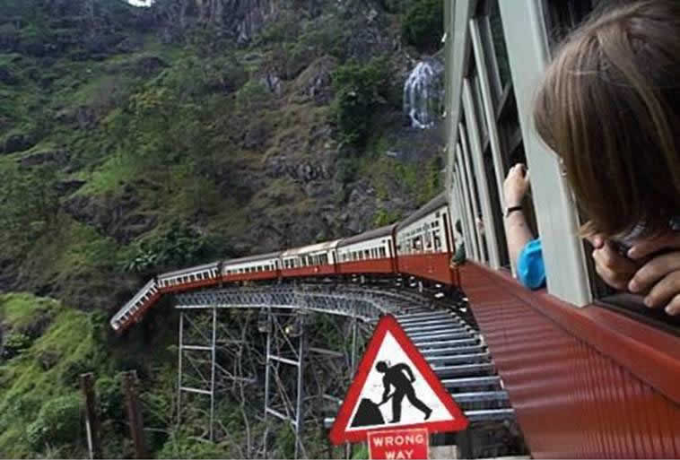 train going to fall down