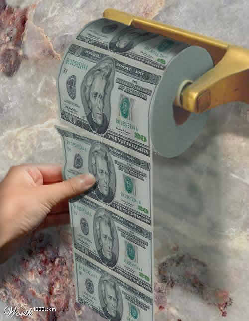 cash toilet paper