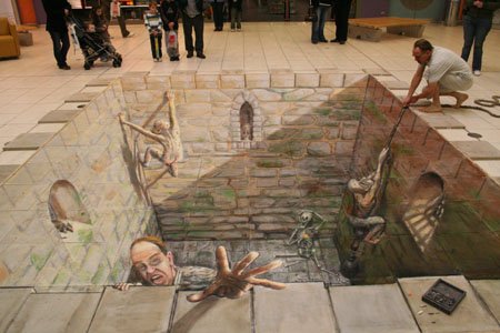 The amazing chalk guy and his creations