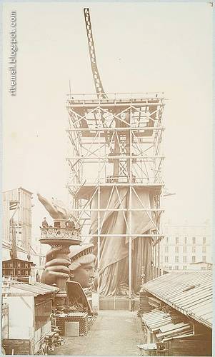 Statue of Liberty under construction