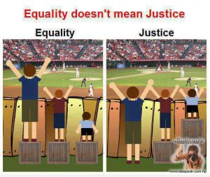 Meaning of equality and justice