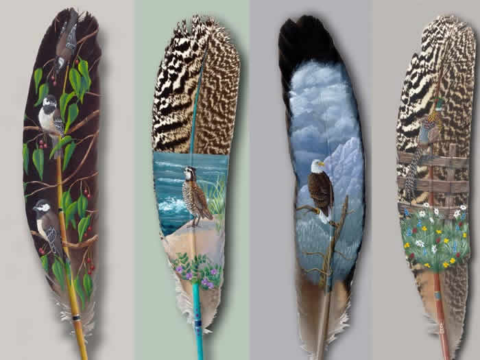 birds inside feather